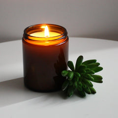 Custom Soy Candle | 14 FRAGRANCES | Personalised Gifts | Create Your Own Candle Label | Amber Glass Jar