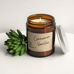 Artisan Soy Candle | CINNAMON VANILLA | Amber Glass Jar | 2 SIZES