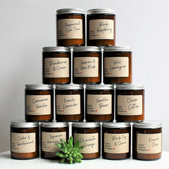 Artisan Soy Candle | STRAWBERRIES & CREAM | Amber Glass Jar | 2 SIZES