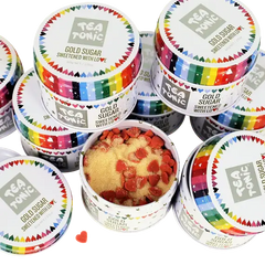 TEA TONIC | Travel Tin | Gold Sparkle Sugar HEARTS