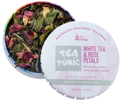TEA TONIC | Travel Tin Loose Leaf Tea | White Tea & Rose Petals