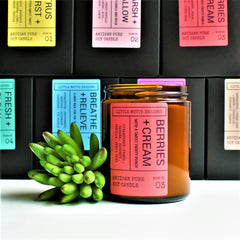 Artisan Soy Candle | BERRIES & CREAM | Amber Glass Jar | Everyday Brights | Fragranced Candle