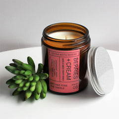 Artisan Soy Candle | BERRIES & CREAM | Amber Glass Jar | Everyday Brights | Fragranced Candle