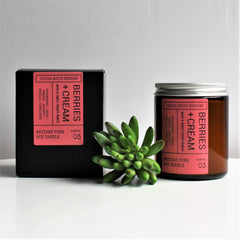 Artisan Soy Candle | BERRIES & CREAM | Amber Glass Jar | Everyday Brights | Fragranced Candle