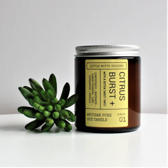 Artisan Soy Candle | CITRUS BURST | Amber Glass Jar | Everyday Brights | Fragranced Candle
