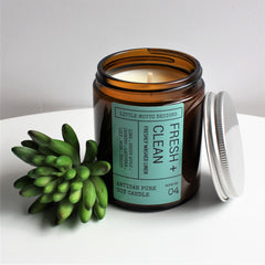 Artisan Soy Candle | FRESH & CLEAN | Amber Glass Jar | Everyday Brights | Fragranced Candle
