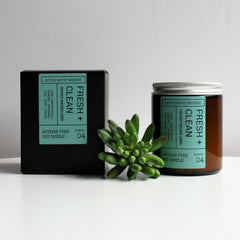 Artisan Soy Candle | FRESH & CLEAN | Amber Glass Jar | Everyday Brights | Fragranced Candle