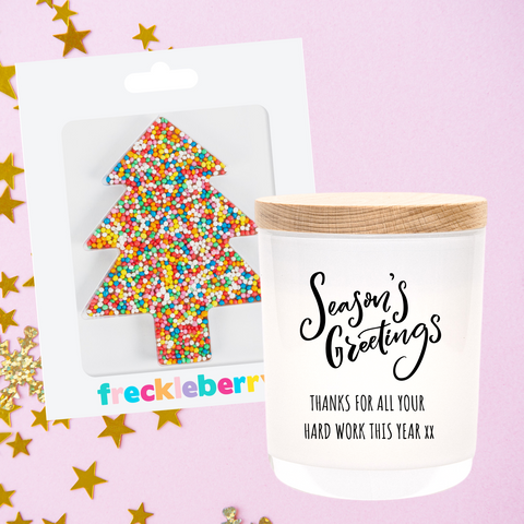 Christmas | Personalised | SEASON'S GREETINGS | Boxed Soy Candle | Xmas | New Year | Gift