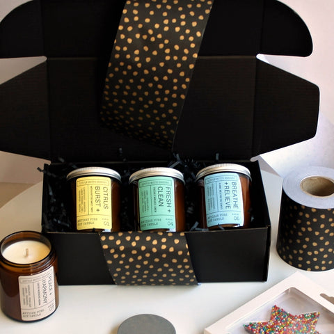 UNISEX CANDLE LOVER Custom Hamper | PERSONALISED | Soy Candle 3pk | Birthday | Thank You | Thinking of You