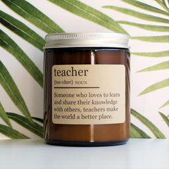 TEACHER | Custom | DICTIONARY MEANING | Amber | Soy Candle Jar | Personalised | Definition | Teacher Gift
