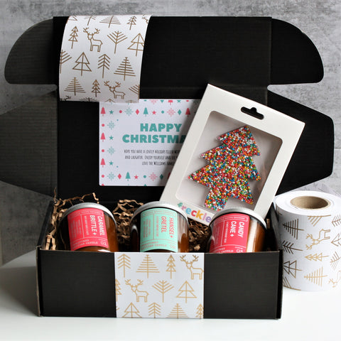 CHRISTMAS Custom Hamper | PERSONALISED | Soy Candle 3pk |  BLACK | Limited Edition | Xmas