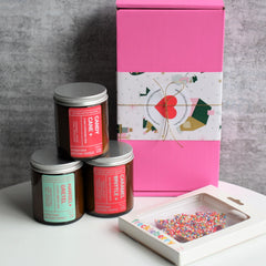 CHRISTMAS Custom Hamper | PERSONALISED | Soy Candle 3pk |  PINK | Limited Edition | Xmas