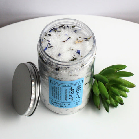 Magnesium Bath Soak | BREATHE & RELIEVE | Bath Salts 300g