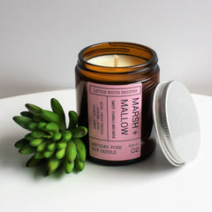 Artisan Soy Candle | MARSHMALLOW | Amber Glass Jar | Everyday Brights | Fragranced Candle