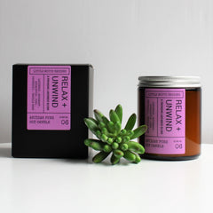 Artisan Soy Candle | RELAX & UNWIND | Amber Glass Jar | Everyday Brights | Fragranced Candle