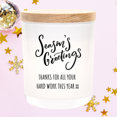 Christmas | Personalised | SEASON'S GREETINGS | Boxed Soy Candle | Xmas | New Year | Gift