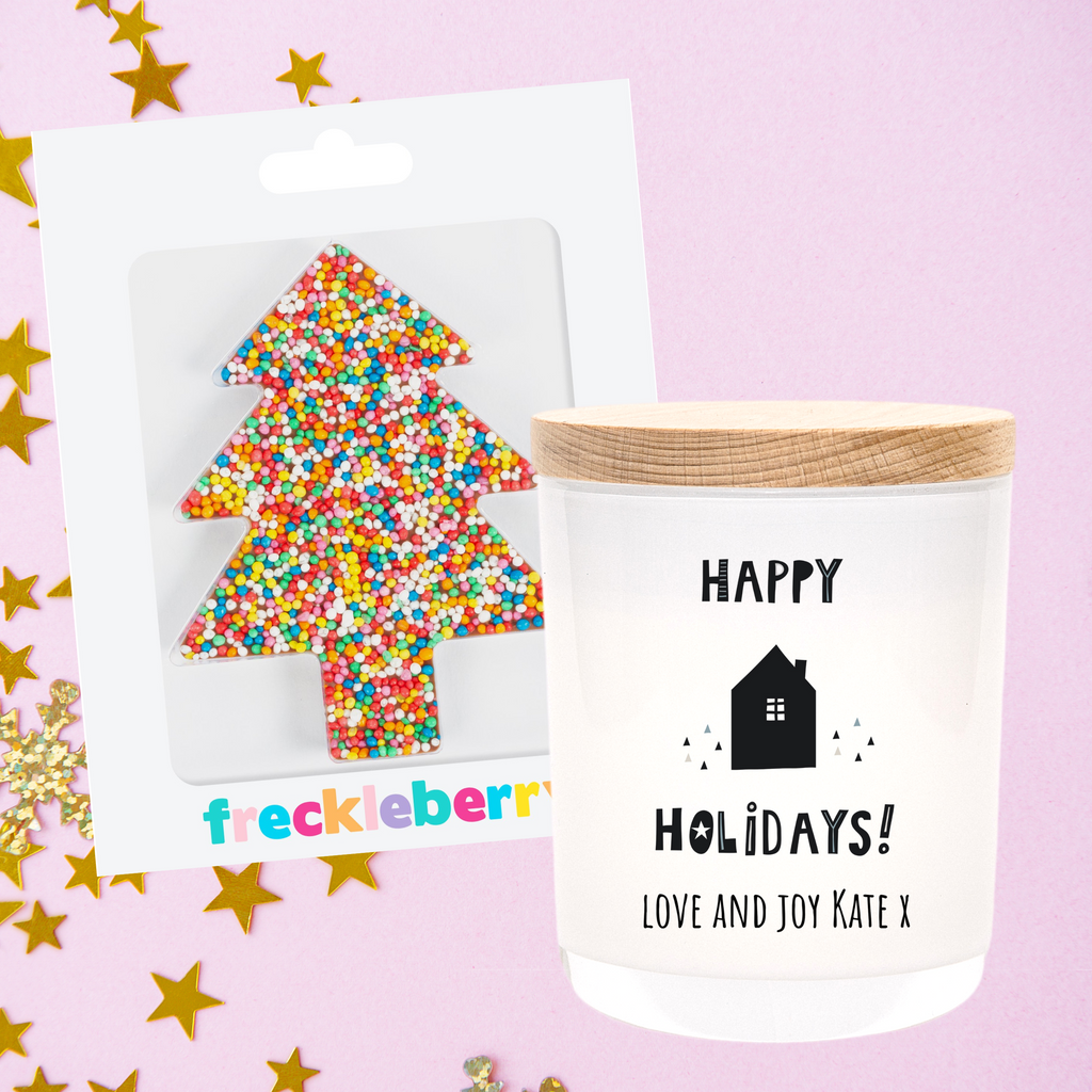 Christmas | Personalised | HAPPY HOLIDAYS | Boxed Soy Candle | Xmas | New Year | Gift