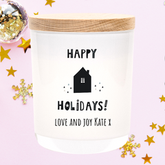 Christmas | Personalised | HAPPY HOLIDAYS | Boxed Soy Candle | Xmas | New Year | Gift